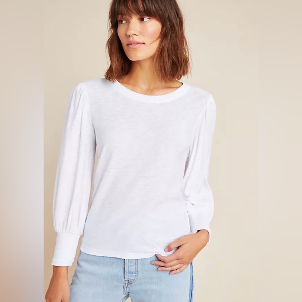 Nation LTD Women's Loren Smocked Peasant Tee Long Sleeve Boho